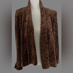 Retro brown faux fur or crushed velvet jacket
